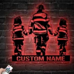 Occupations Trades Metal Sign Personalized Father Son Fireman Name 1
