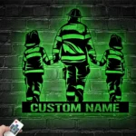 Occupations Trades Metal Sign Personalized Father Son Fireman Name 1