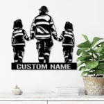 Occupations Trades Metal Sign Personalized Father Son Fireman Name 1