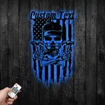Occupations Trades Metal Sign Personalized Us Flag Carpenter Repair Skull Name 1