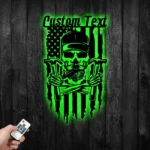 Occupations Trades Metal Sign Personalized Us Flag Carpenter Repair Skull Name 1
