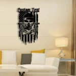 Occupations Trades Metal Sign Personalized Us Flag Carpenter Repair Skull Name 1