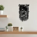 Occupations Trades Metal Sign Personalized Us Flag Carpenter Repair Skull Name 1
