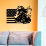 Occupations Trades Metal Sign Personalized Us Flag Fireman Name 1