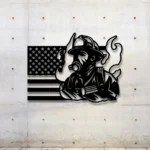 Occupations Trades Metal Sign Personalized Us Flag Fireman Name 1