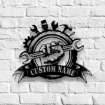 Occupations Trades Metal Sign Repair Workshop With Hands And Tools 1