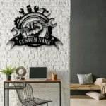 Occupations Trades Metal Sign Repair Workshop With Hands And Tools 1