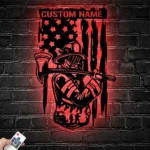Occupations Trades Metal Sign Us Pennant Firefighter 1