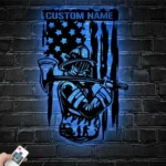 Occupations Trades Metal Sign Us Pennant Firefighter 1