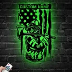 Occupations Trades Metal Sign Us Pennant Firefighter 1