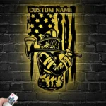 Occupations Trades Metal Sign Us Pennant Firefighter 1