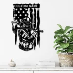 Occupations Trades Metal Sign Us Pennant Firefighter 1