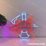 Occupations Trades Neon Sign Fireman 1