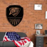 Oklahoma City Thunder Metal Sign Shield Shape 1