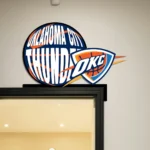 Oklahoma City Thunder Metal Sign Thunder Ball Mark 1