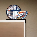 Oklahoma City Thunder Metal Sign Thunder Ball Mark 1