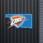 Oklahoma City Thunder Neon Sign Oklahoma State Map 1