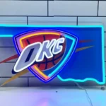 Oklahoma City Thunder Neon Sign Oklahoma State Map 1