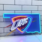 Oklahoma City Thunder Neon Sign Oklahoma State Map 1