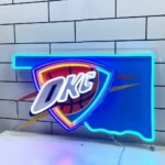 Oklahoma City Thunder Neon Sign Oklahoma State Map 1