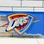 Oklahoma City Thunder Neon Sign Oklahoma State Map 1