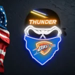 Oklahoma City Thunder Neon Sign Skull 1
