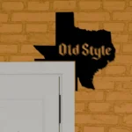 Old Style Metal Sign Texas State Map 1