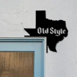 Old Style Metal Sign Texas State Map 1