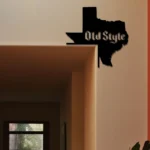Old Style Metal Sign Texas State Map 1