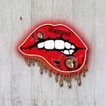Ottawa Senators Neon Sign Dripping Lips 1