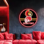 Ottawa Senators Neon Sign Nhl Helmet Acrylic 1