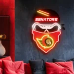 Ottawa Senators Neon Sign Skull 1