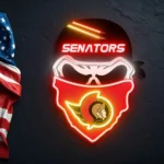 Ottawa Senators Neon Sign Skull 1