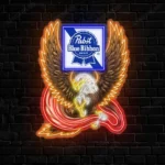 Pabst Blue Ribbon Neon Sign Bespoke Logo Custom American Eagle 1