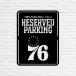 Philadelphia 76ers Metal Sign Reserved Parking 1