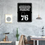 Philadelphia 76ers Metal Sign Reserved Parking 1