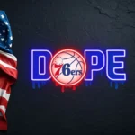 Philadelphia 76ers Neon Sign Dripping Dope 1