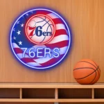 Philadelphia 76ers Neon Sign Us Pennant Acrylic 1
