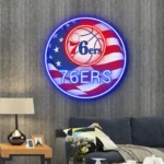 Philadelphia 76ers Neon Sign Us Pennant Acrylic 1