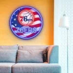 Philadelphia 76ers Neon Sign Us Pennant Acrylic 1
