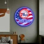 Philadelphia 76ers Neon Sign Us Pennant Acrylic 1
