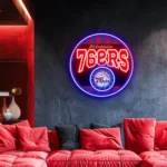 Philadelphia 76ers Neon Sign Vintage Acrylic 1