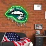 Philadelphia Eagles Neon Sign Dripping Lips 1