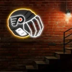 Philadelphia Flyers Neon Sign Nhl Hockey Helmet Acrylic Led 1