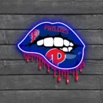 Philadelphia Phillies Neon Sign Dripping Lips 1