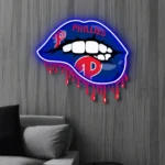 Philadelphia Phillies Neon Sign Dripping Lips 1