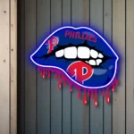 Philadelphia Phillies Neon Sign Dripping Lips 1