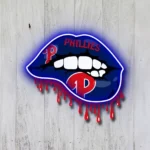 Philadelphia Phillies Neon Sign Dripping Lips 1