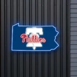 Philadelphia Phillies Neon Sign Pennsylvania State Map 1