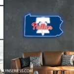 Philadelphia Phillies Neon Sign Pennsylvania State Map 1